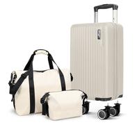 Lugg Vacay 3-Piece Travel Set - 40Cm Suitcase, Duffel Bag & Toiletry Bag In Beige Beige