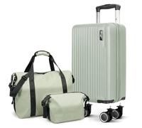 Lugg Vacay 3-Piece Travel Set - 40Cm Suitcase, Duffel Bag & Toiletry Bag In Green Green