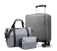 Lugg Vacay 3-Piece Travel Set - 45x20x33cm Underseat Hard Shell Cabin Suitcase, Waterproof Duffle Bag & Toiletry Bag, Lightweight Airline Hand Luggage Travel Set with 360° Spinner Wheels