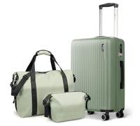 LUGG Vacay 3-Piece Travel Set - 55x35x23cm Hard Shell Cabin Suitcase, Travel Duffle Bag & Toiletry Bag, ABS Luggage with TSA Lock, 360° Spinner Wheels, Waterproof Holdall for Airline & Weekend Travel
