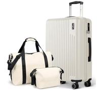 Lugg Vacay 3-Piece Travel Set - 66.5x44x25.5 cm ABS Hard Shell Suitcase, Waterproof Duffel Bag & Toiletry Bag, TSA Lock, 360° Spinner Wheels, Lightweight Airline Travel Luggage