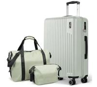 Lugg Vacay 3-Piece Travel Set - 66.5x44x25.5 cm ABS Hard Shell Suitcase, Waterproof Duffel Bag & Toiletry Bag, TSA Lock, 360° Spinner Wheels, Lightweight Airline Travel Luggage