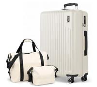 Lugg Vacay 3-Piece Travel Set - 86 x 58 x 31 cm ABS Hard Shell Suitcase, Travel Duffle Bag & Toiletry Bag, TSA Lock, 360° Spinner Wheels, Waterproof Holdall, Lightweight Luggage Set for Men & Women