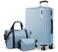 Lugg Vacay 3-Piece Travel Set - ABS Hard Shell Suitcase (76.5 x 30 x 50.5cm), Waterproof 900D PVC Duffle Bag & Toiletry Bag, TSA Lock, 360° Spinner Wheels, Lightweight Airline Compatible Luggage