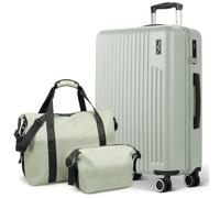 Lugg Vacay 3-Piece Travel Set - ABS Hard Shell Suitcase (76.5 x 30 x 50.5cm), Waterproof 900D PVC Duffle Bag & Toiletry Bag, TSA Lock, 360° Spinner Wheels, Lightweight Airline Compatible Luggage