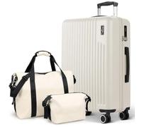 Lugg Vacay 3-Piece Travel Set - ABS Hard Shell Suitcase (76.5 x 30 x 50.5cm), Waterproof 900D PVC Duffle Bag & Toiletry Bag, TSA Lock, 360° Spinner Wheels, Lightweight Airline Compatible Luggage