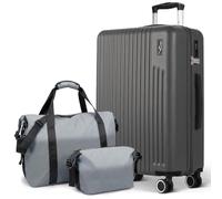 LUGG Vacay 3-Piece Travel Set - ABS Hard Shell Suitcase (76.5 x 30 x 50.5cm), Waterproof 900D PVC Duffle Bag & Toiletry Bag, TSA Lock, 360° Spinner Wheels, Lightweight Airline Compatible Luggage