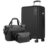 Lugg Vacay 3-Piece 28Inch Suitcase, Duffel Bag & Toiletry Bag Travel Set, Black