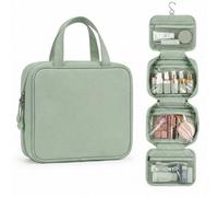 LUGG Travel Toiletry Bag - Toiletry Bags for Women with Hanging Hook, Spacious Waterproof Makeup Bag, Multiple Compartments, Multipurpose Travel & Holiday Essentials, 19 x 8 x 25 cm - Sage Green