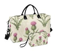Luggage Bag Set 2 Pack Ultrasonic Quilted Toiletry pouching Versatile Workout Scottish Thistle