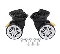 Luggage Caster, A18 1 Pair Universal Luggage Suitcase Spinner Wheels PP+PET Mute Brake Swivel Wheels Replacement Code Case Wheels Outdoor Supplies with 8Pcs Nails Black