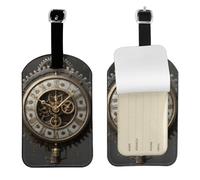 Luggage Clock Gear Tag, Pu Leather Luggage Tag, Id Card Luggage Tag, Eye-Catching, Travelling with Privacy Luggage Tag Case