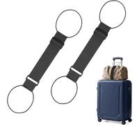 Luggage Connector Straps for Suitcases, Elastic Luggage Straps for Suitcases, Secure Handbags and Purses During Transit, Stack Luggage for Airport Mobility, Two Black Elastic Straps