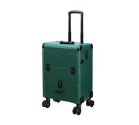 Luggage Cosmetic Cases,Rolling Makeup Train Case Cosmetic Trolley Organized Aluminum Barber Case for Hairstylist Makeup Nail Tech Salon with Keys Swivel Wheels Traveling Cart Trunk (Grey : A