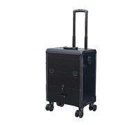 Luggage Cosmetic Cases,Rolling Makeup Train Case Cosmetic Trolley Organized Aluminum Barber Case for Hairstylist Makeup Nail Tech Salon with Keys Swivel Wheels Traveling Cart Trunk (Grey : B