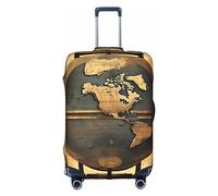 Luggage Cover Antique Globe Elastic Washable Stretch Suitcase Protector Scratch Resistant Travel Cover White/Opulent Garden Large, White/Opulent Garden, L