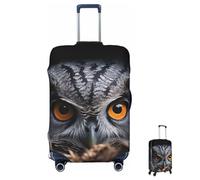 Luggage Cover Elastic Anti-scratch Suitcase Protector Washable Luggage Sleeve A gray owl pokes its head out of a tree hole Suitcase Cover Protector Fit 65-95 CM Suitcases Travel Accessories M