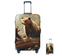 Luggage Cover Elastic Anti-Scratch Suitcase Protector Washable Luggage Sleeve Cute Bears Play in The Tree Suitcase Cover Protector Fit 65-95 CM Suitcases Travel Accessories S