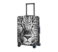 Luggage Cover Elastic Washable Suitcase Protector Black and white leopard face Suitcase Covers for Luggage 18-32 Inch Portable Travel Luggage Covers Sleeve Dust-proof Anti-Scratch Baggage Covers,