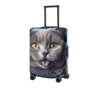 Luggage Cover Elastic Washable Suitcase Protector Blue cat sticking out tongue Suitcase Covers for Luggage 18-32 Inch Portable Travel Luggage Covers Sleeve Dust-proof Anti-Scratch Baggage Covers,