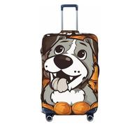 Luggage Cover For Travel Elastic Suitcase Cover Greedy Dog Luggage Covers Fashion Suitcase Protector Thickened Baggage Cover Dustproof Suitcase Sleeve Fits 18-32 Inch Luggage, Black, S