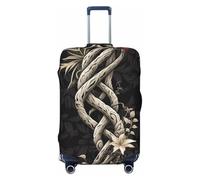 Luggage Cover For Travel Elastic Suitcase Cover Twisted Branches Luggage Covers Fashion Suitcase Protector Thickened Baggage Cover Dustproof Suitcase Sleeve Fits 18-32 Inch Luggage, Black, L