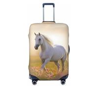 Luggage Cover for Travel Elastic Suitcase Cover White horse running in the field Luggage Covers Fashion Suitcase Protector Thickened Baggage Cover Dustproof Suitcase Sleeve Fits 18-32 Inch Luggage,