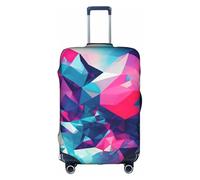 Luggage Cover Protector - Abstract Polygonal Space Print Suitcase Cover for Women & Girls, Travel Accessories, Business Trip, White, X-Large