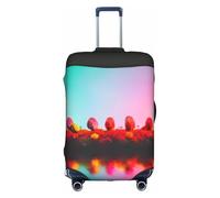 Luggage Cover Protector - Bright Beautiful Colorful Art Print Suitcase Cover for Women & Girls, Travel Accessories, Business Trip, White, X-Large