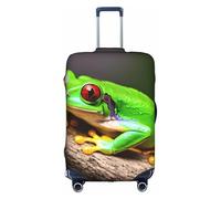 Luggage Cover Protector - cute Red Eyes Tree Frogs Print Suitcase Cover for Women & Girls, Travel Accessories, Business Trip, White, L