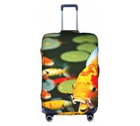 Luggage Cover Protector - Japanese Pretty Koi Fish Print Suitcase Cover for Women & Girls, Travel Accessories, Business Trip, White, Large