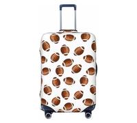 Luggage Cover Protector Suitcase Cover - brown rugby American football Soft Fashion Uitcase Cover for Luggage, Black, Medium