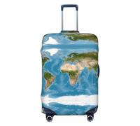 Luggage Cover Protector Suitcase Cover - Earth View World Map Santi-Scratch Uitcase Cover for Luggage, Black, Small