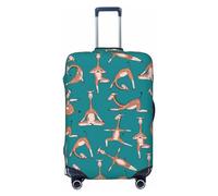 Luggage Cover Protector Suitcase Cover - Giraffes Doing Various Yoga Santi-Scratch Uitcase Cover for Luggage, Black, X-Large