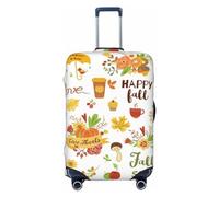 Luggage Cover Protector Suitcase Cover - Hello Fall Autumn Is Here Santi-Scratch Uitcase Cover for Luggage, Black, Small