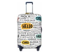 Luggage Cover Protector Suitcase Cover - Hello Santi-Scratch Uitcase Cover for Luggage, Black, Medium