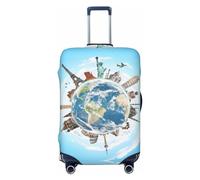 Luggage Cover Protector Suitcase Cover - World Travel Santi-Scratch Uitcase Cover for Luggage, Black, Small