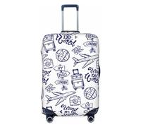 Luggage Cover Protector Suitcase Cover - World Travel2 Santi-Scratch Uitcase Cover for Luggage, Black, Small