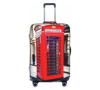Luggage Cover Protector - Telephone Booth Print Suitcase Cover for Women & Girls, Travel Accessories, Business Trip, White, Large