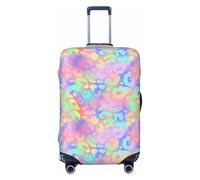 Luggage Cover Protector - Trendy Leopard Rainbow Bright Print Suitcase Covers for Luggage Fit Inch Suitcase, Black, 25-28