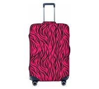 Luggage Cover Protector - Trendy Red Pink Zebra Print Suitcase Covers for Luggage Fit Inch Suitcase, Black, 25-28
