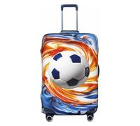 Luggage Cover Soccer ball in blue and white swirls Travel Luggage Covers Thicker Elastic Suitcase Cover Dustproof Baggage Cover Scratch-Resistant Suitcase Cover Protector Fit 18-32 Inch Luggage,