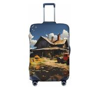 Luggage Cover - Travel Suitcase Protector Texas Farm Tractor Anti-Scratch Sleeves for Adult Suitcases (18-32 In), Black, X-Large