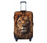 Luggage Cover - Travel Suitcase Protector The Lion's Gaze Anti-Scratch Sleeves for Adult Suitcases (18-32 In), Black, S