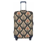 Luggage Cover - Vintage Boho Pattern Print Travel Suitcase Covers For Luggage, High Elasticity Suit Case Cover Protector Fits 18-32 Inch, Black, 25-28