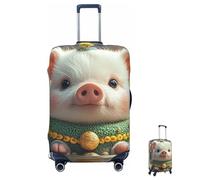 Luggage Cover Washable Elastic Foolish Cute Pig Travel Baggage Cover Fashion Anti-Scratch Suitcase Protector Decoraitve Fits 18-32 Inch Luggages Large