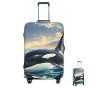 Luggage Cover Washable Elastic Orca Killer Whale Travel Baggage Cover Fashion Anti-Scratch Suitcase Protector Decoraitve Fits 18-32 Inch Luggages Medium