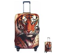 Luggage Cover Washable Elastic Tiger Standing in The Grass Travel Baggage Cover Fashion Anti-Scratch Suitcase Protector Decoraitve Fits 18-32 Inch Luggages Small