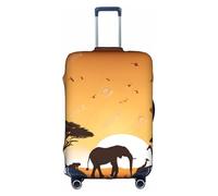 Luggage Covers for Suitcase Elephant and Giraffe in The Sunset Print Suitcase Cover Elastic Luggage Protector Covers
