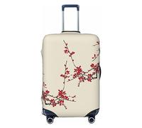 Luggage Covers Japanese Floral Cherry Blossom Print Elastic Protective Washable Luggage Cover Travel Dust-Proof Suitcase Cover For 18-32 Inch Luggage, Black, S
